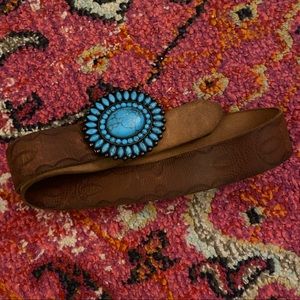 Turquoise Lucky Brand Leather Belt